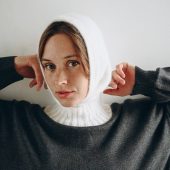 Handmade Angora Knitted Hood: Chunky Winter Neck Warmer