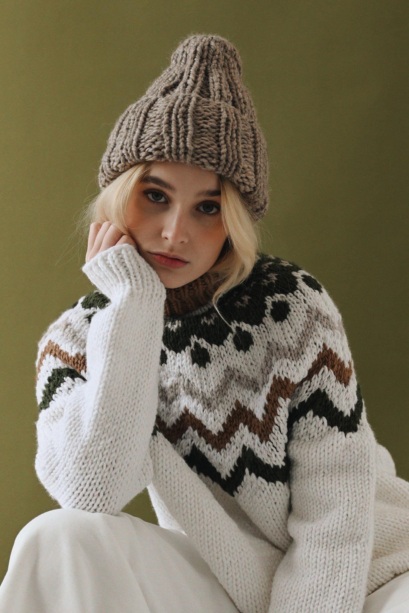 Hand Knitted Alpaca Wool Cap: Unisex Winter Hat