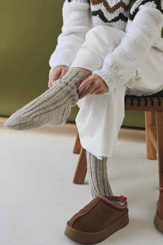 Handmade Merino Wool Socks: Thin Knit Unisex Cozy Socks