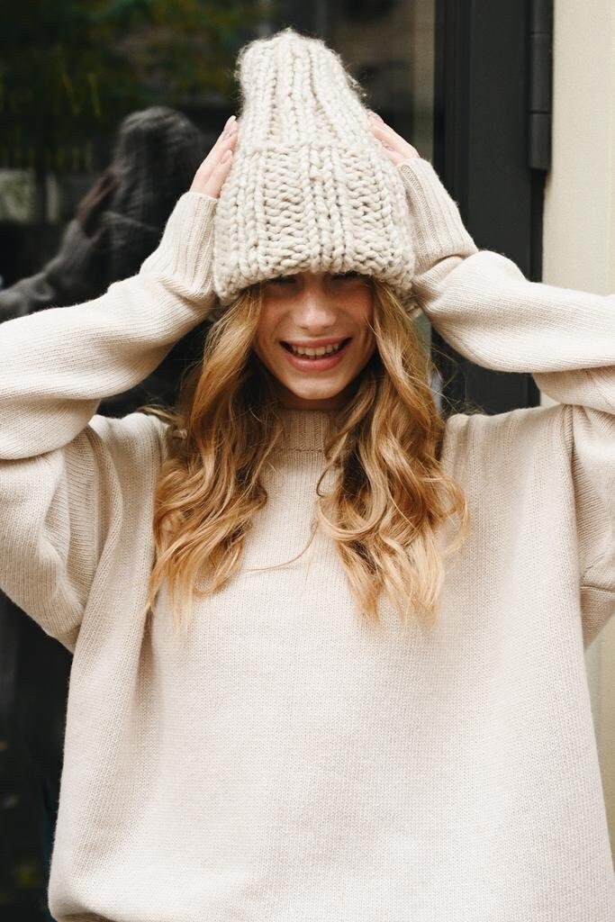 Hand Knitted Alpaca Wool Cap: Unisex Winter Hat