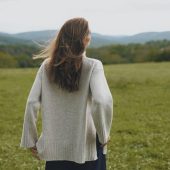 Oversized Turtleneck Sweater Gray & Beige Wool Blend