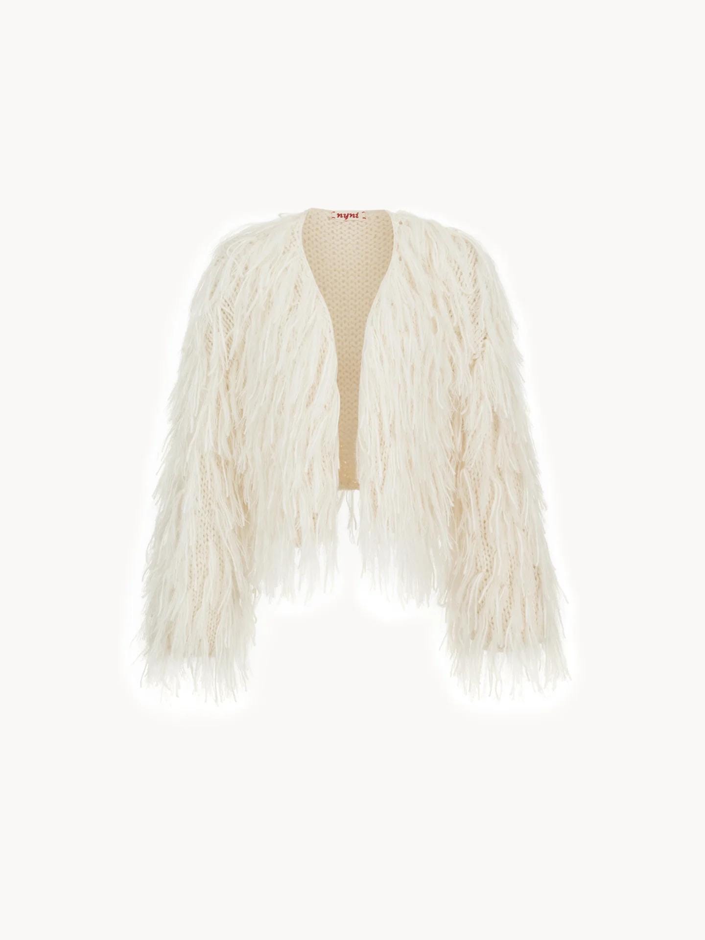 Handmade Pink Alpaca Merino Cardigan: Cropped Wool Knit Jacket