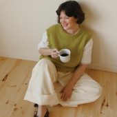 Hand-knitted Pink Mohair Vest: Women's Cozy Knitwear