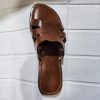 Handmade Moroccan Leather Sandals For Women - Summer Sandals - Brown Leather Slide Sandal - Womens Slippers - Casual Leather Summer Shoes