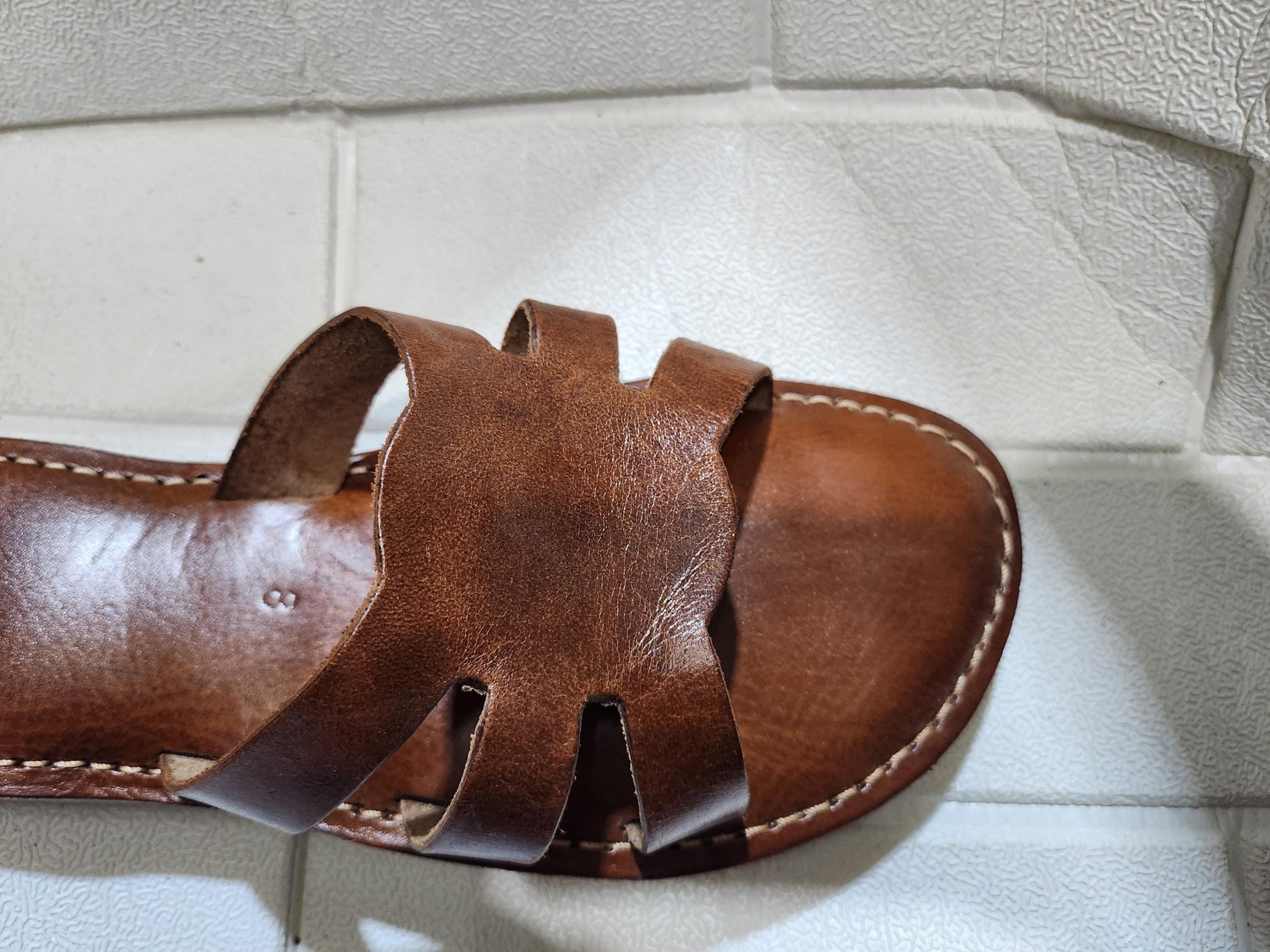 Handmade Moroccan Leather Sandals For Women - Summer Sandals - Brown Leather Slide Sandal - Womens Slippers - Casual Leather Summer Shoes