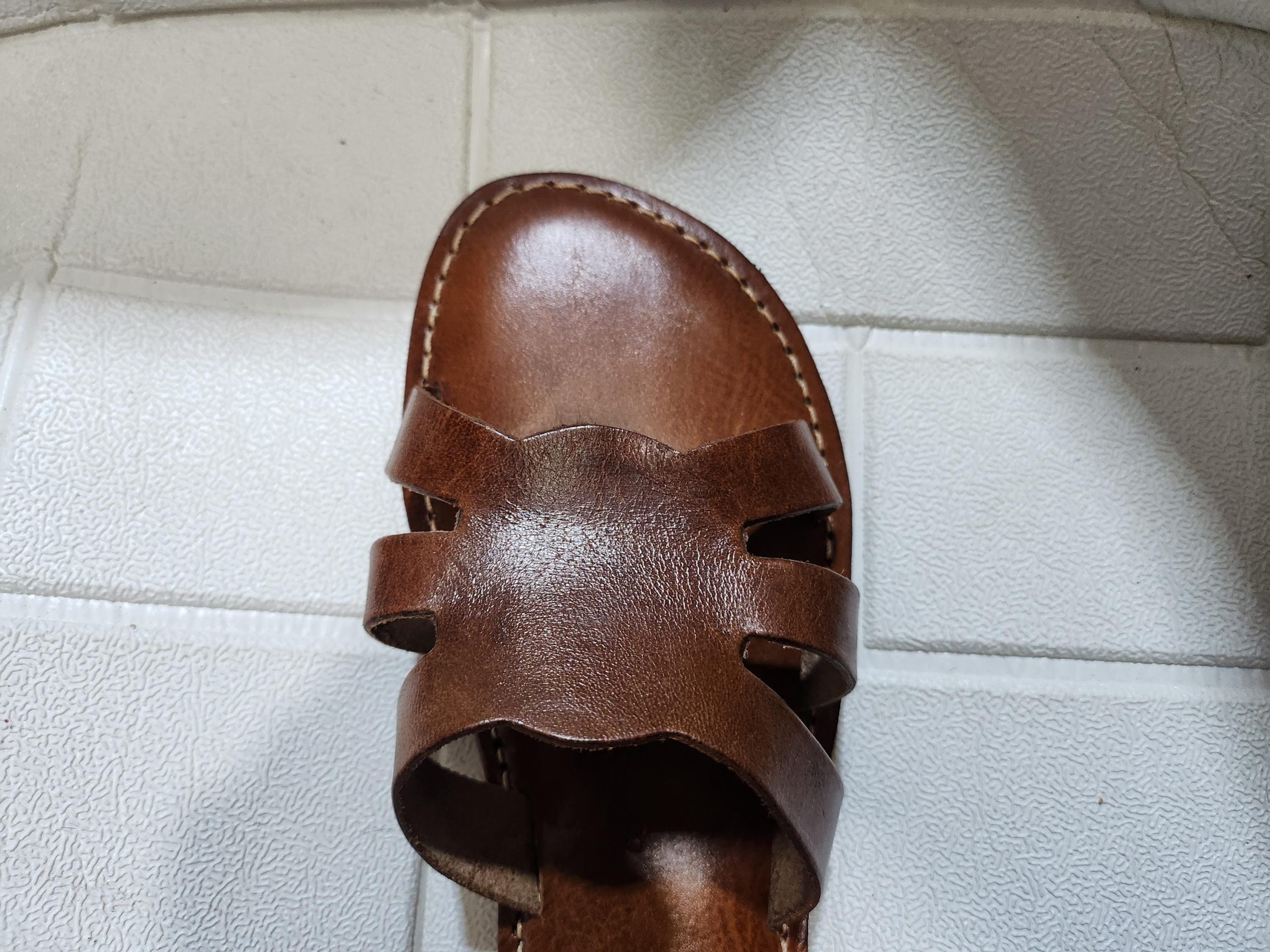 Handmade Moroccan Leather Sandals For Women - Summer Sandals - Brown Leather Slide Sandal - Womens Slippers - Casual Leather Summer Shoes