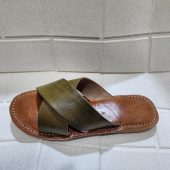 Handmade Moroccan Leather Sandals For Women – Green Slip On Summer Sandals – Beach Shoes – Leather Sandal Women – Women Summer Shoes