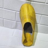 Handmade Moroccan Yellow Leather Babouche For Men – Traditional Slippers – Pointed-toe Leather Shoes – Classic Artisan Moroccan Footwear