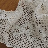 Hand-crocheted Cotton Lace Headwrap: Milky White Triangle Scarf