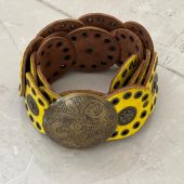 Handmade Moroccan Leather Belt With Vintage Buckle – Boho Statement Waist Accessory