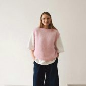 Hand-knitted Pink Mohair Vest: Women's Cozy Knitwear