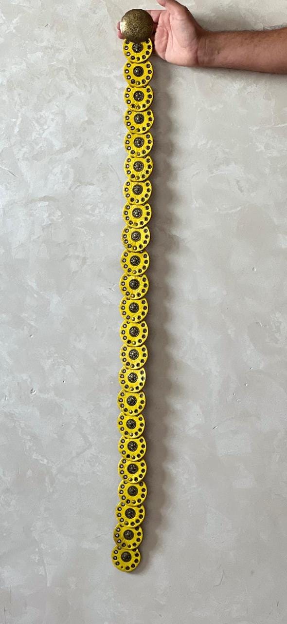 Handmade Moroccan Leather Belt With Vintage Buckle – Boho Statement Waist Accessory